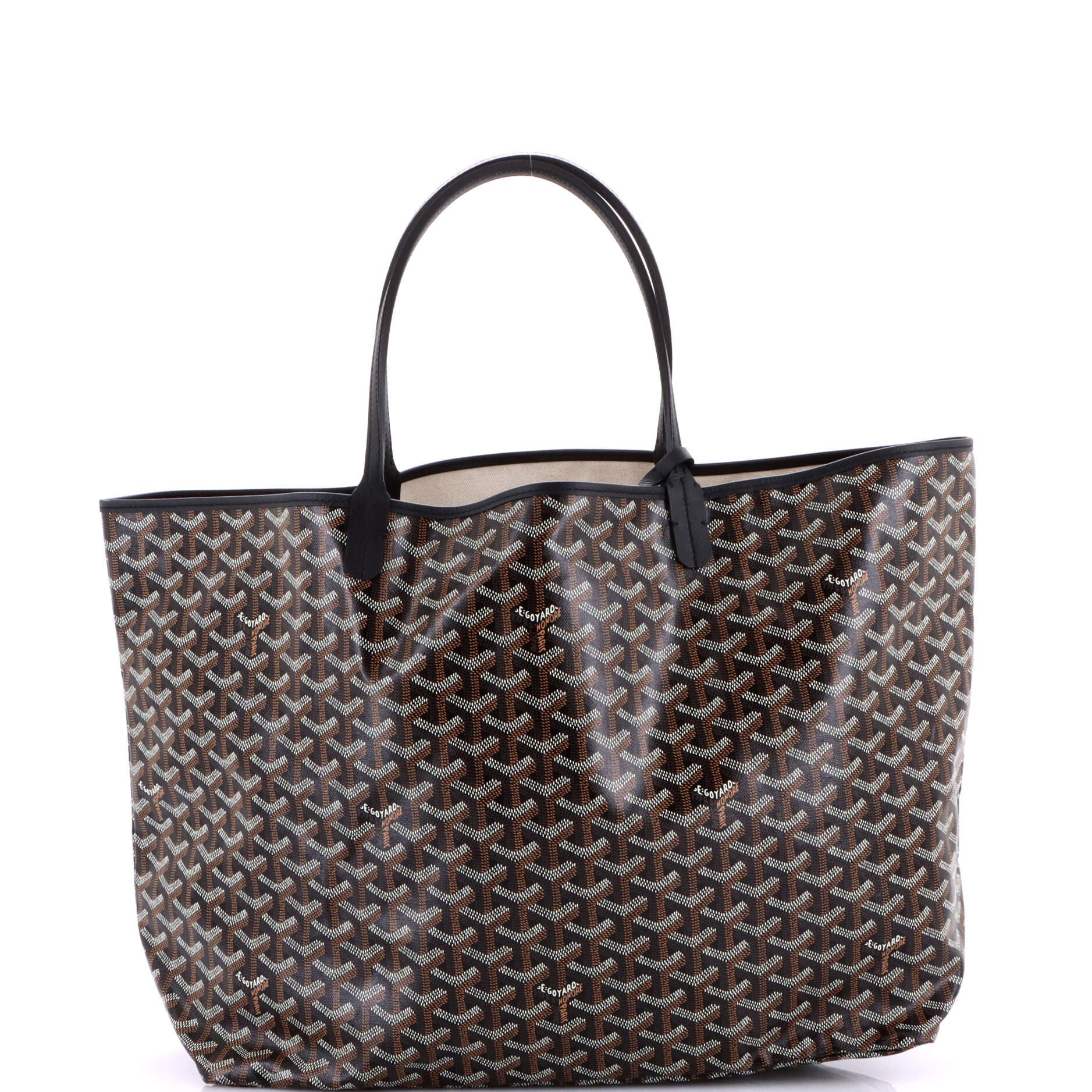 Pre-Owned Goyard Saint Louis Tote Coated Canvas GM, Alternate, color, Black