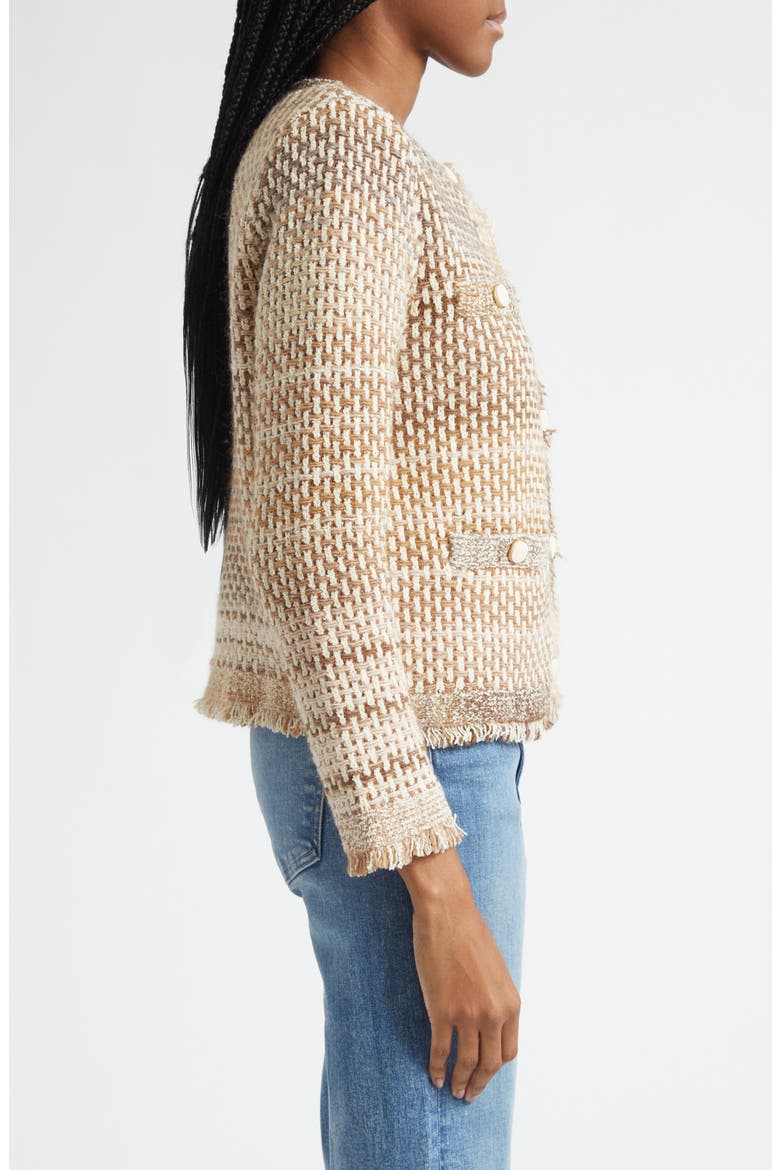 Sariyah Cotton Blend Knit Jacket, Alternate, color, DESERT KHAKI MULTI