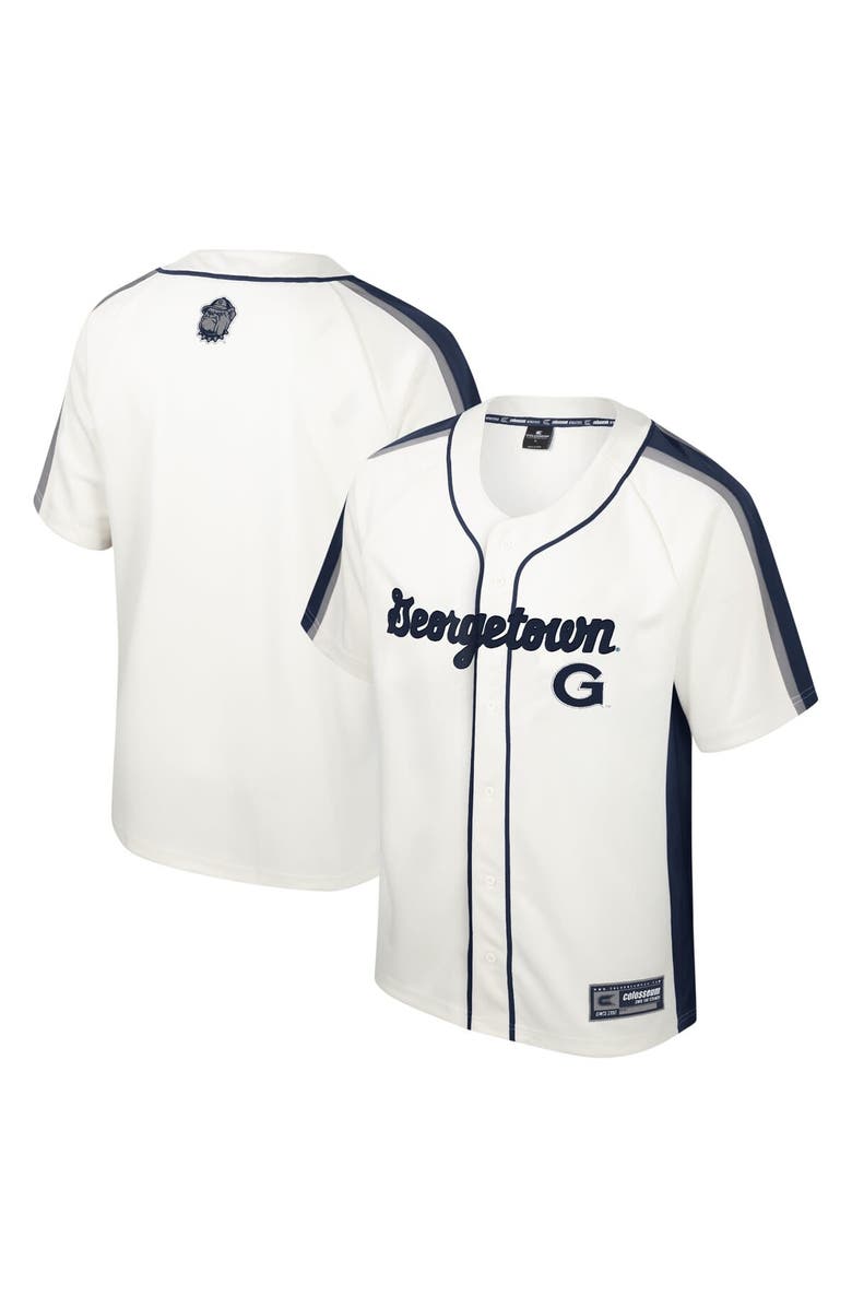 COLOSSEUM Men's Colosseum Cream Georgetown Hoyas Ruth Button-Up Baseball Jersey, Main, color, Cream