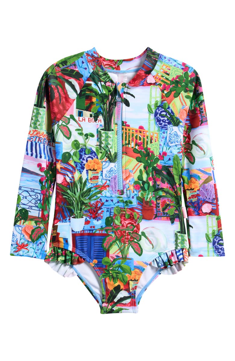 Seafolly Kids' La Boca Long Sleeve One-Piece Swimsuit, Main, color, 
