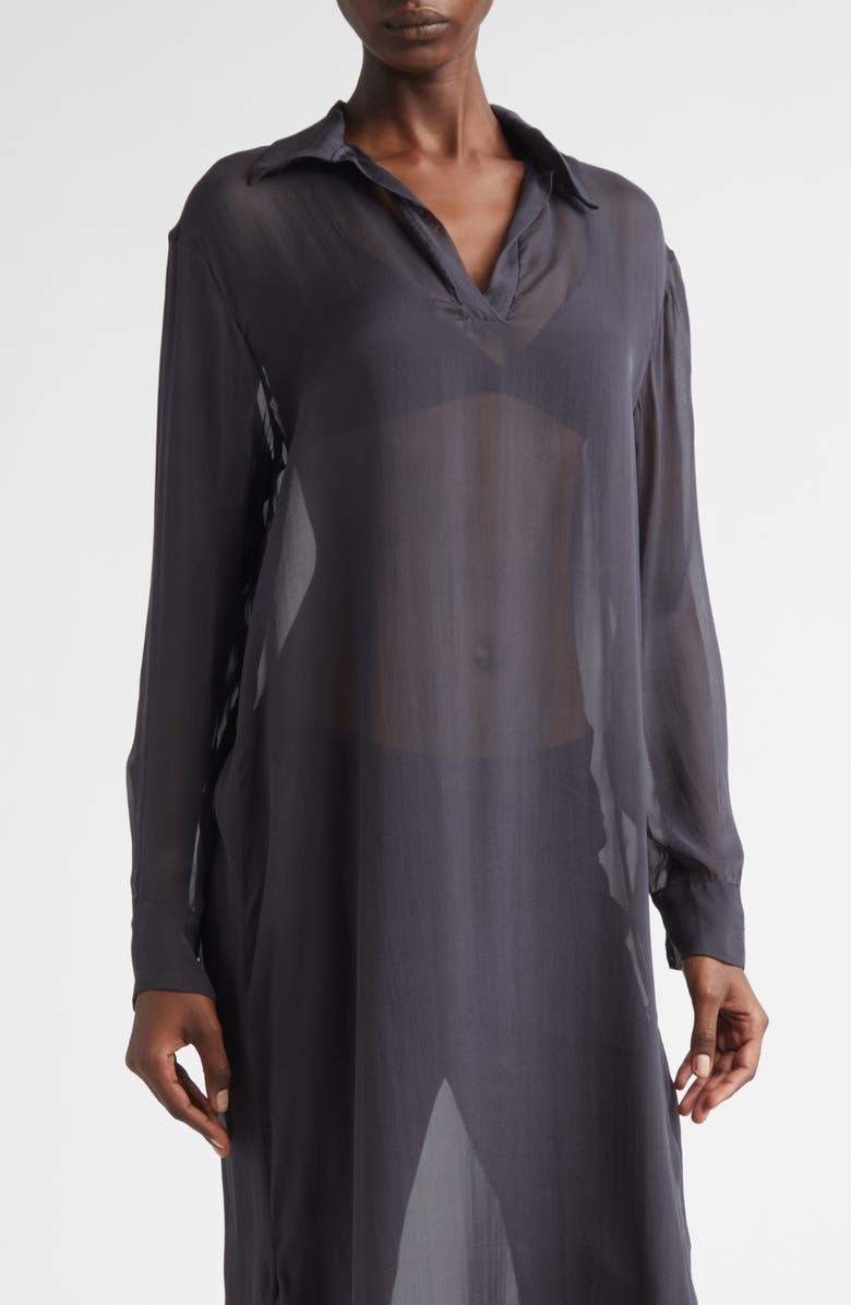 Paloma Wool Sabre Silk Tunic Top, Alternate, color, Grey