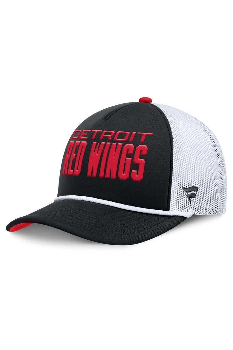 Men's Fanatics Black/White Detroit Red Wings Authentic Pro Rink A-Frame Adjustable Hat, Alternate, color, Black