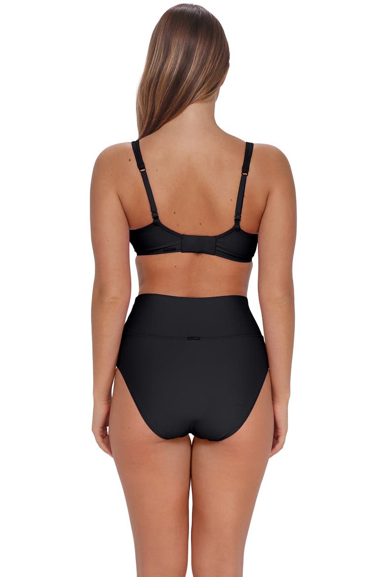 Arlene High Waist Bikini Swim Bottoms with Tummy Control, Main, color, BLACK