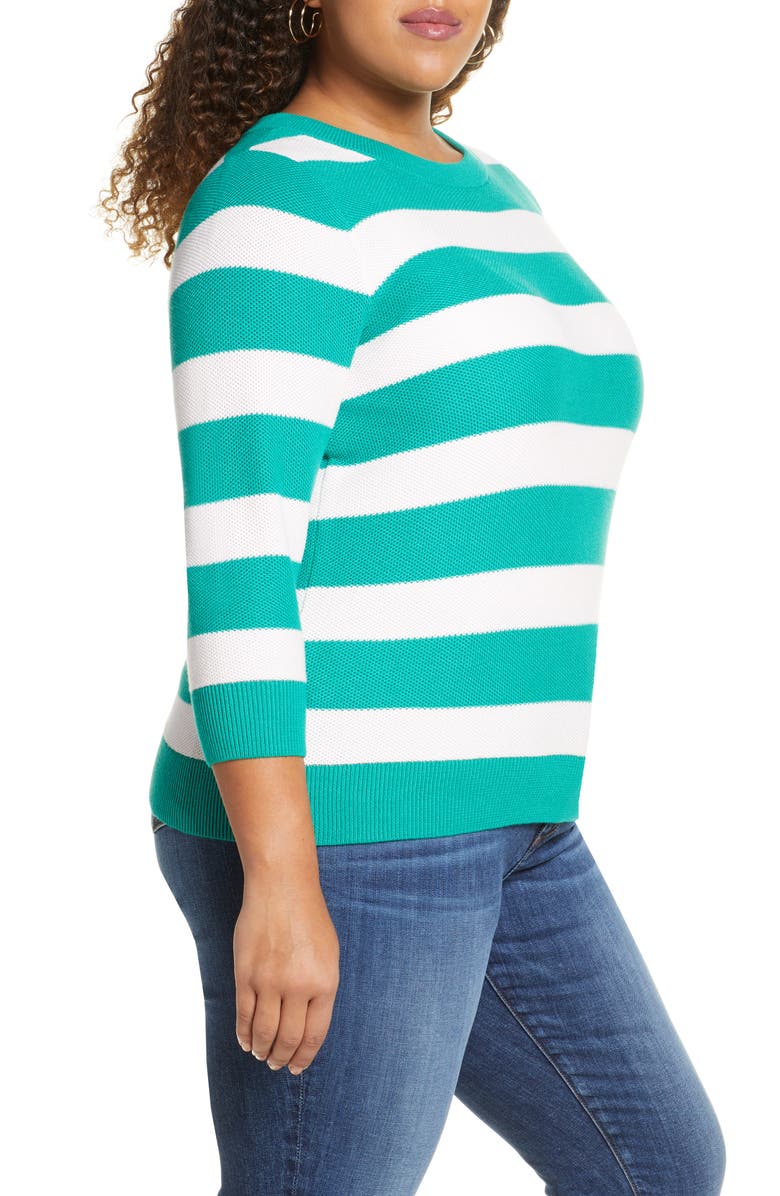 Halogen<sup>®</sup> x Atlantic-Pacific Three Quarter Sleeve Sweater, Alternate, color, 