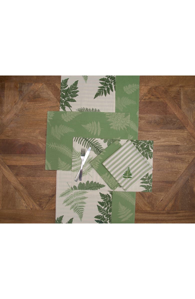 C&F Home Botanical Fern Jacquard 100% Cotton Handwoven Table Runner 14" x 72", Alternate, color, Green