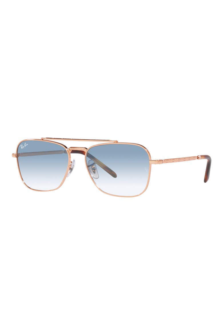 New Caravan 58mm Gradient Square Sunglasses, Alternate, color, ROSE GOLD