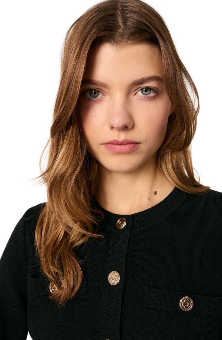 maje 2-in-1 knit dress & removable cape, Alternate, color, 