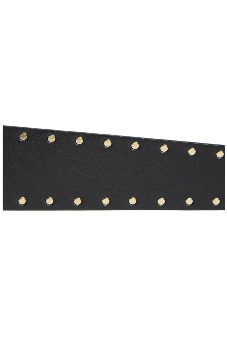 Asymmetric Studded Edge Belt, Alternate, color, BLACK