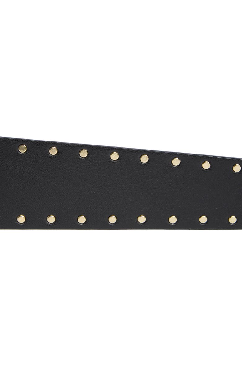 Vince Camuto Asymmetric Studded Edge Belt, Alternate, color, Black