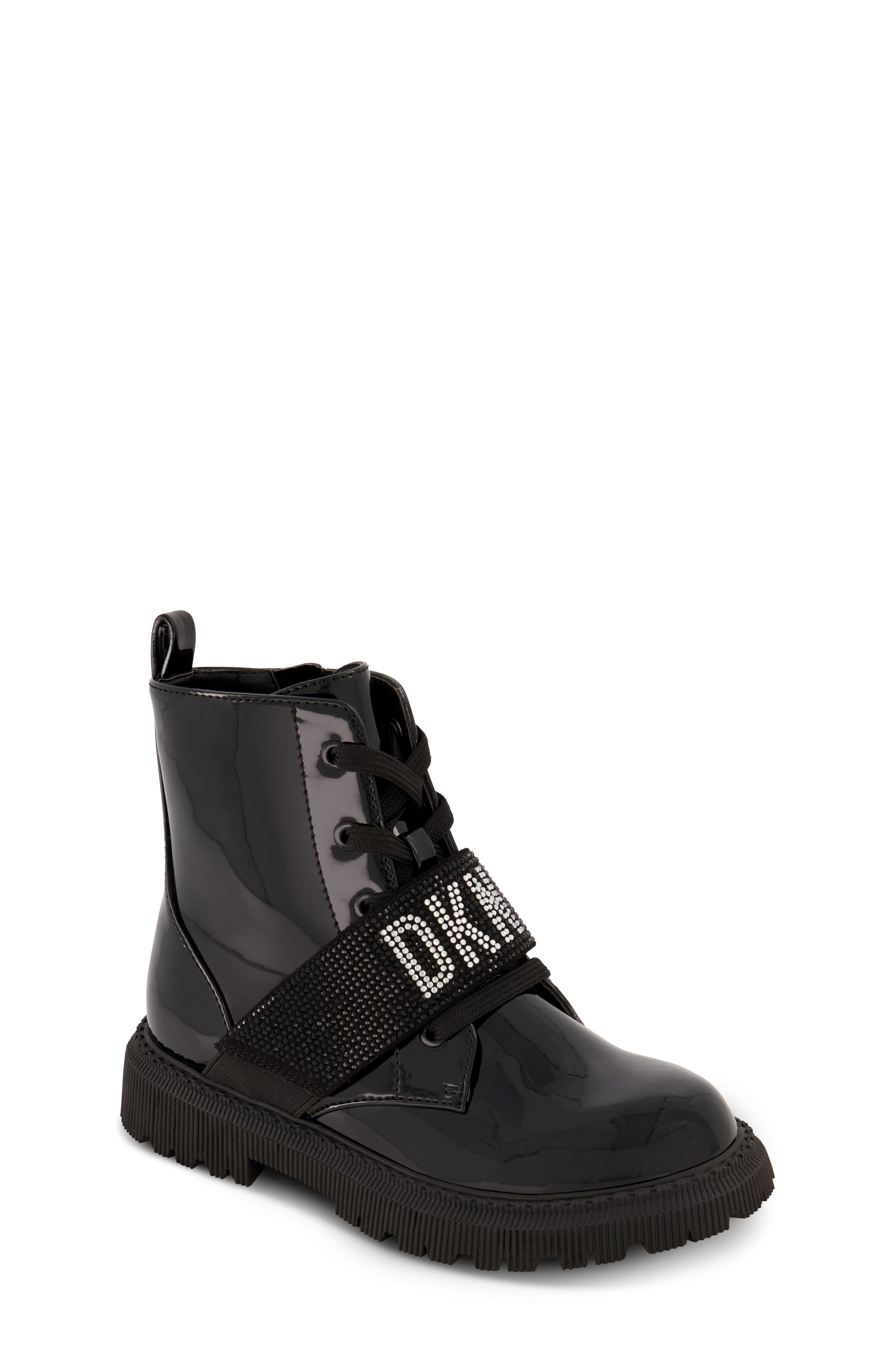 DKNY Kids' Ava Roma Combat Boot, Main, color, Black