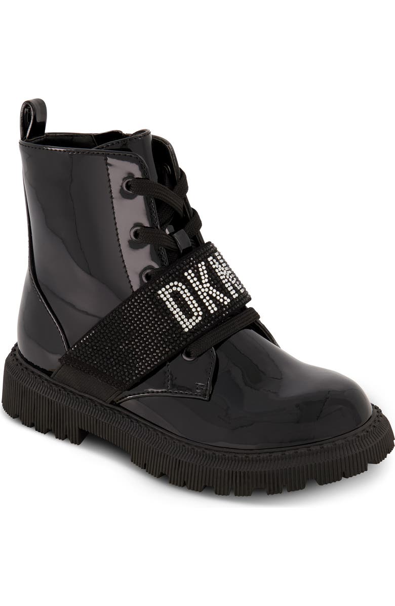 DKNY Kids' Ava Roma Combat Boot, Main, color, Black