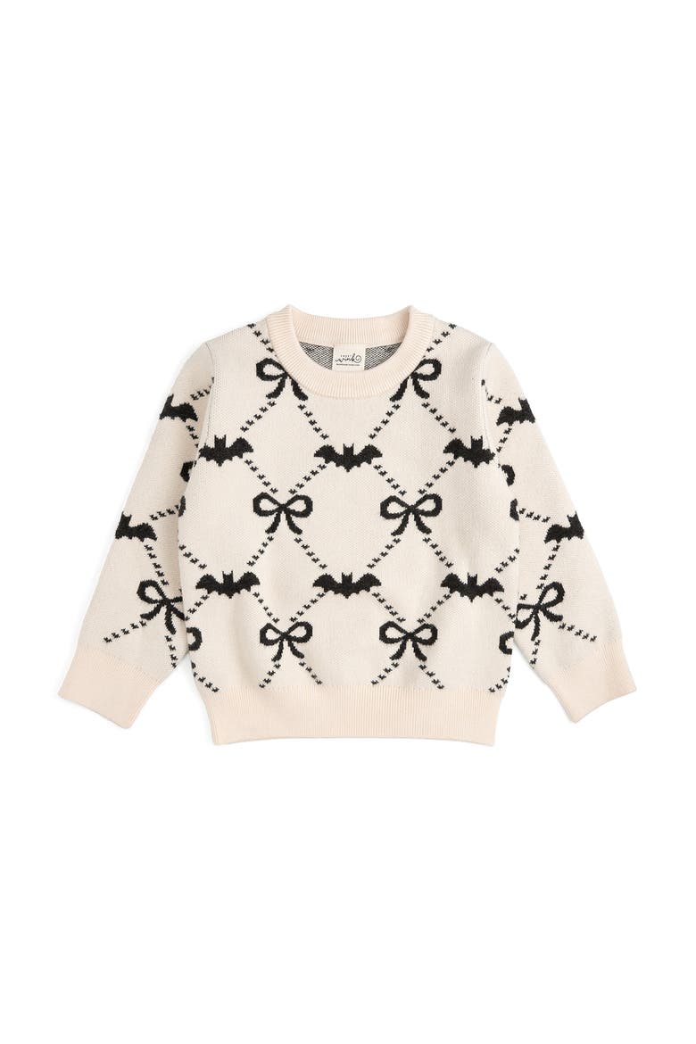 Bat Trellis Halloween Sweater, Main, color, Ivory