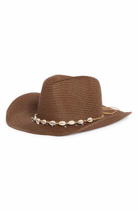 Shell Trim Straw Cowboy Hat