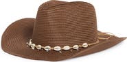 BUSBEE STYLE Shell Trim Straw Cowboy Hat