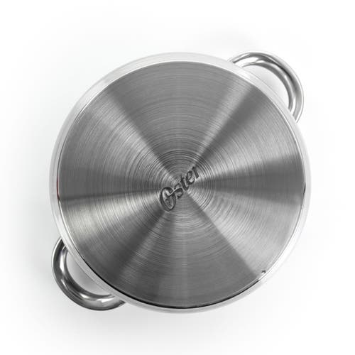 Oster Sangerfield 5 Piece 4 Quart Stainless Steel Dutch Oven With Lid And 3-section Dividers In Silver
