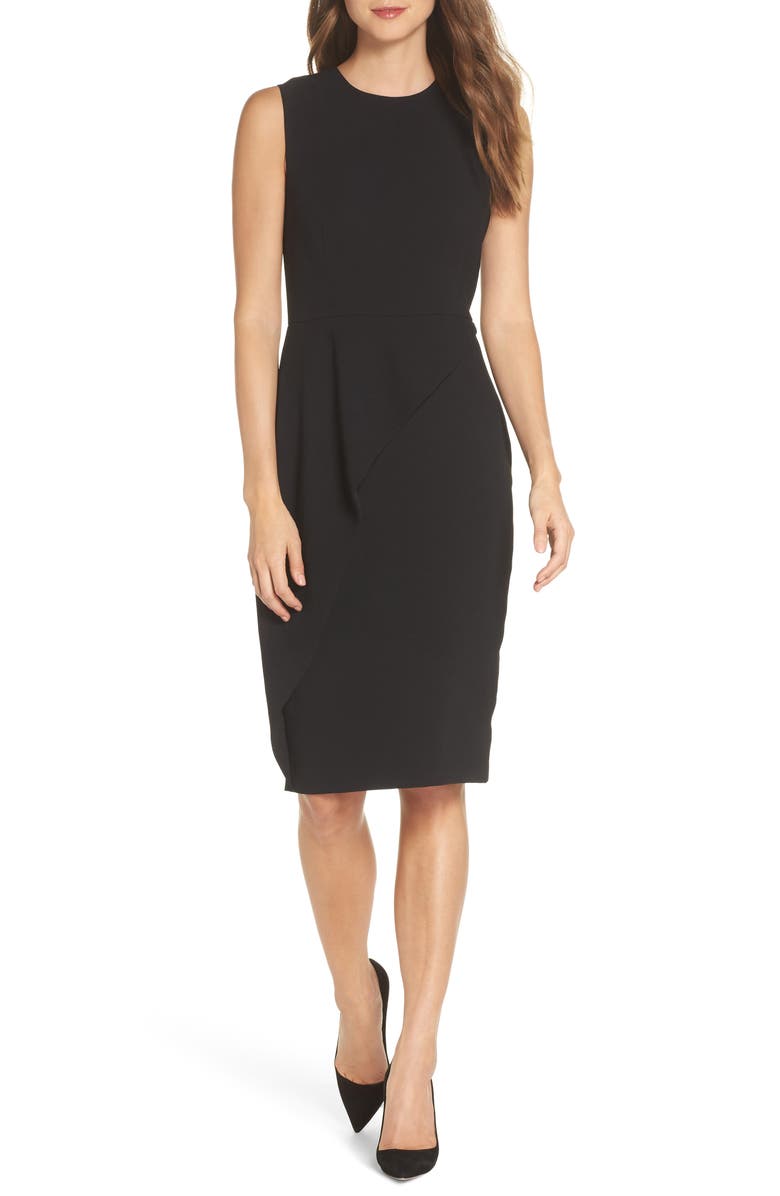 Eliza J Asymmetrical Ruffle Sheath Dress, Main, color,