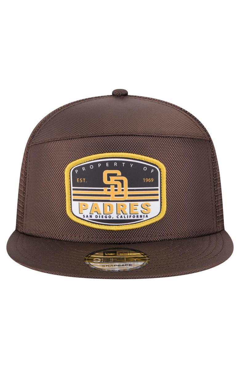 New Era Men's New Era  Brown San Diego Padres Split Panel 9FIFTY Trucker Snapback, Alternate, color, 