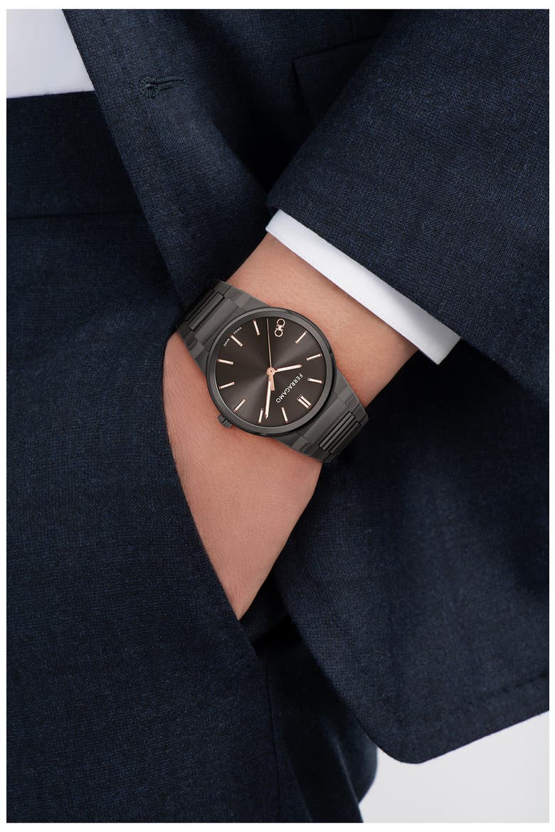 Infinity Sapphire Bracelet Watch, 41mm, Alternate, color, IP GUNMETAL