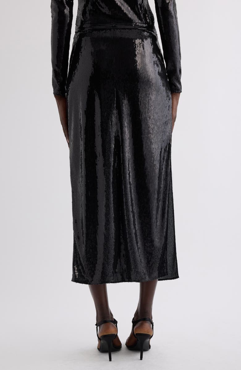 Courrèges Buckle Cutout Sequin Skirt, Alternate, color,