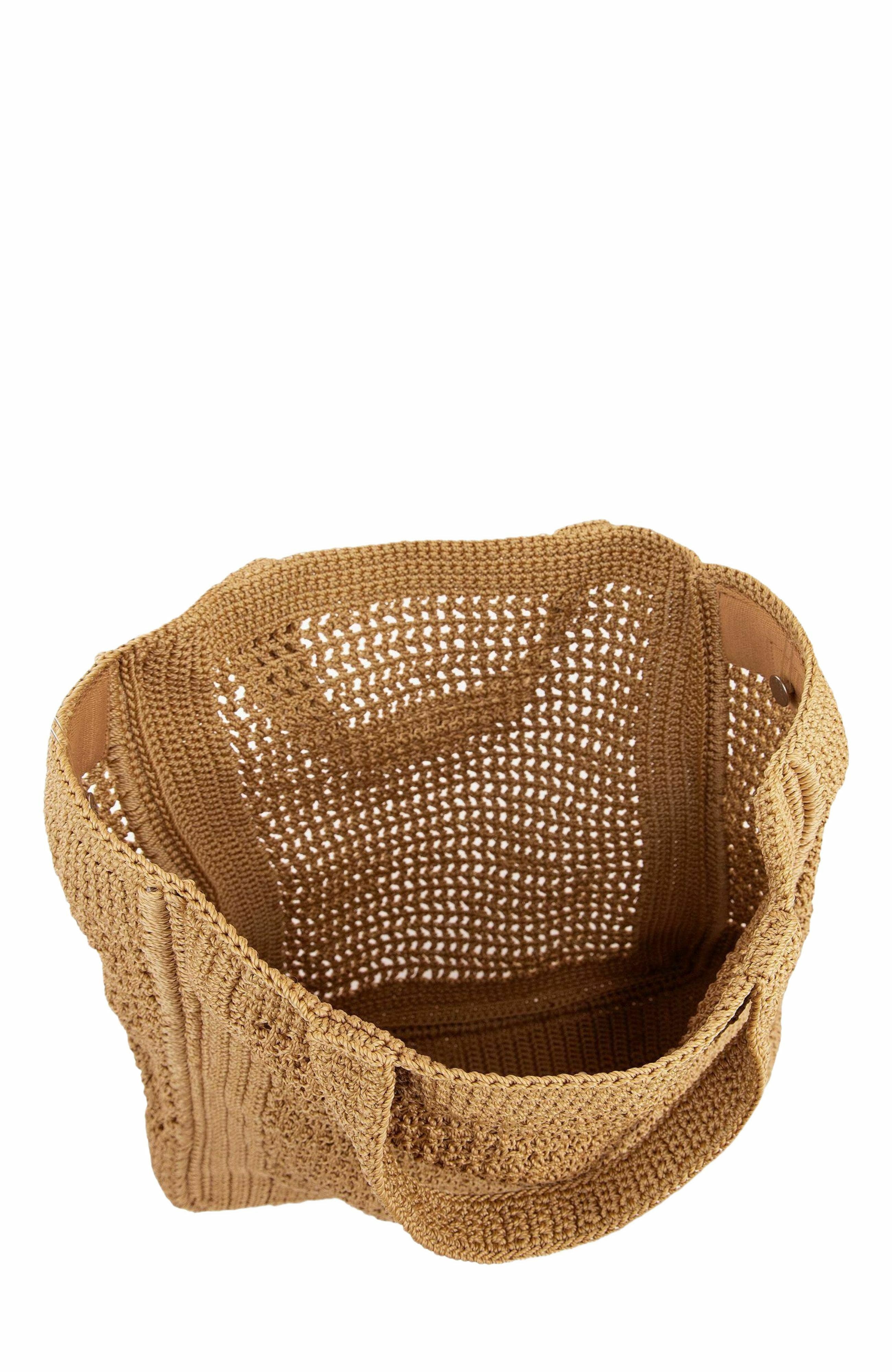Lanie Market Tote Hand Crochet Bag, Alternate, color, Bamboo