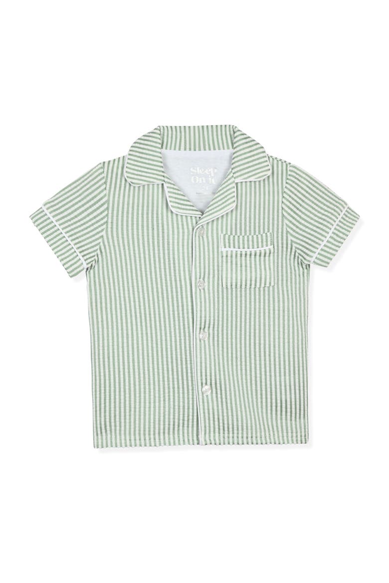 Kids' Two-Piece Short Pajamas & Scrunchie Set, Alternate, color, GREEN