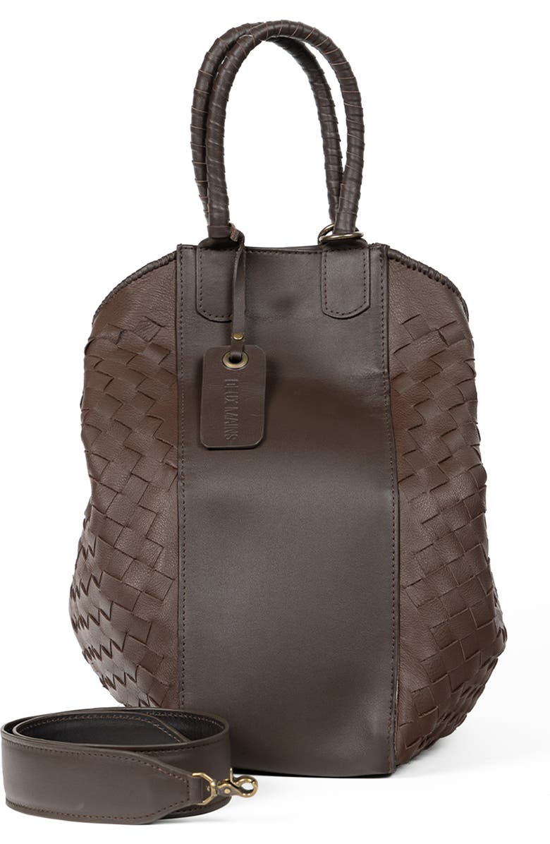 Deux Mains All Day Leather Tote, Alternate, color, Dark Brown