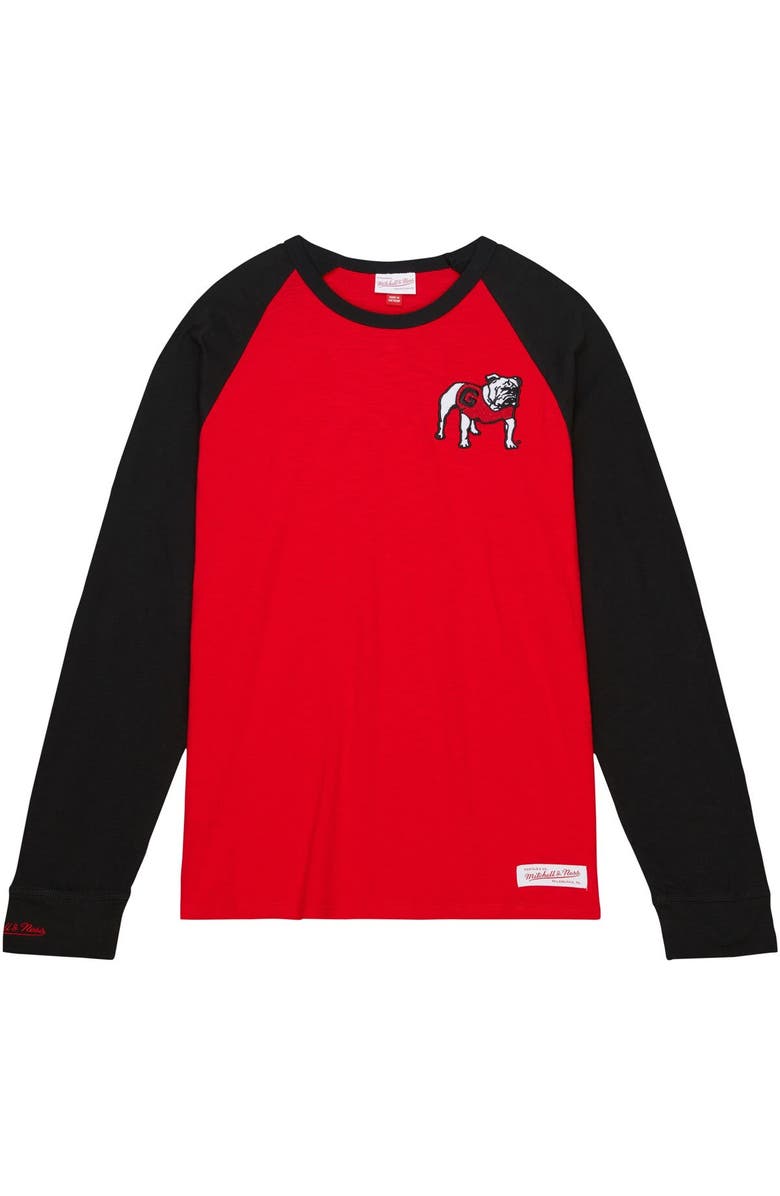 Mitchell & Ness Men's Mitchell & Ness Red Georgia Bulldogs Legendary Slub Raglan Long Sleeve T-Shirt, Alternate, color, Red