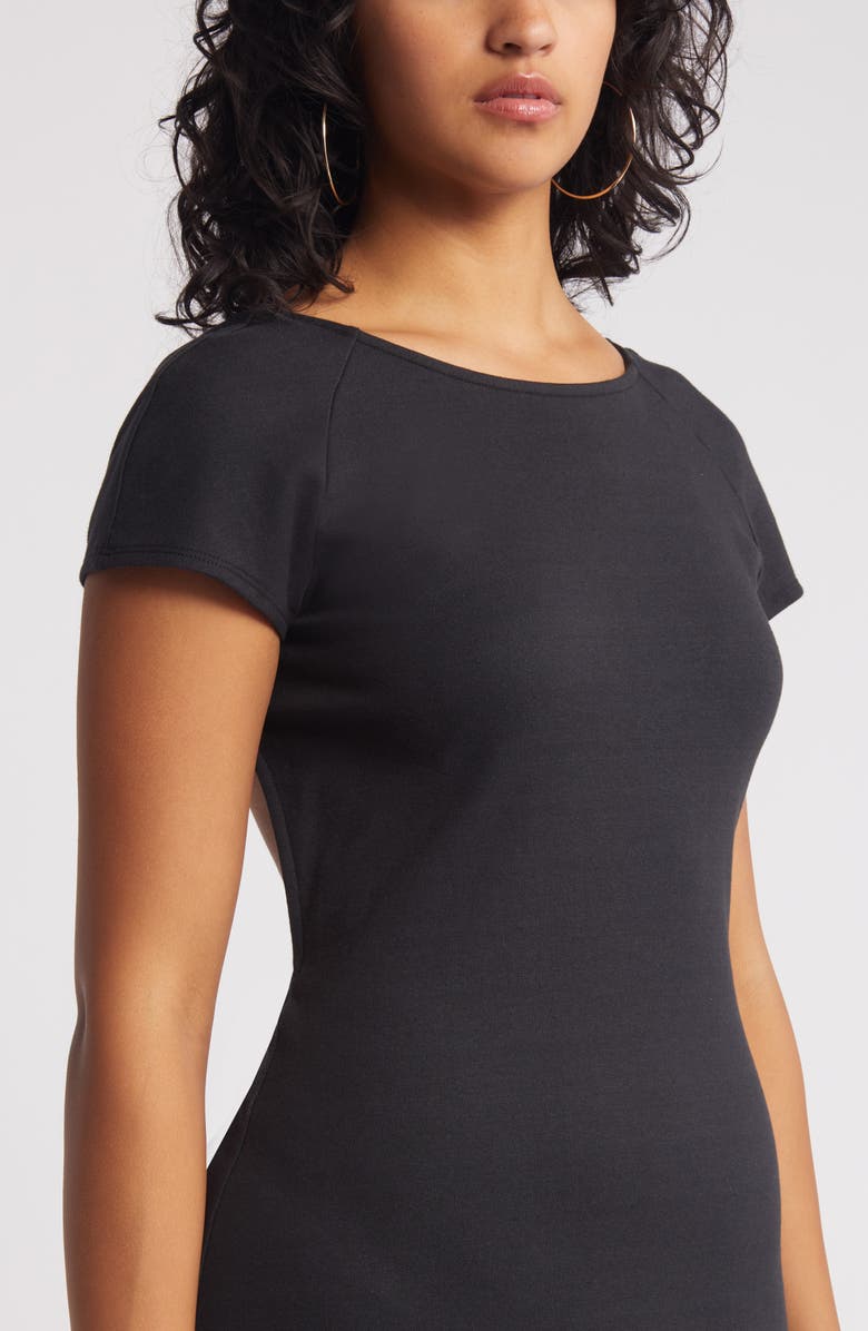 BP. Open Back Stretch Cotton Knit Midi Dress, Alternate, color, 