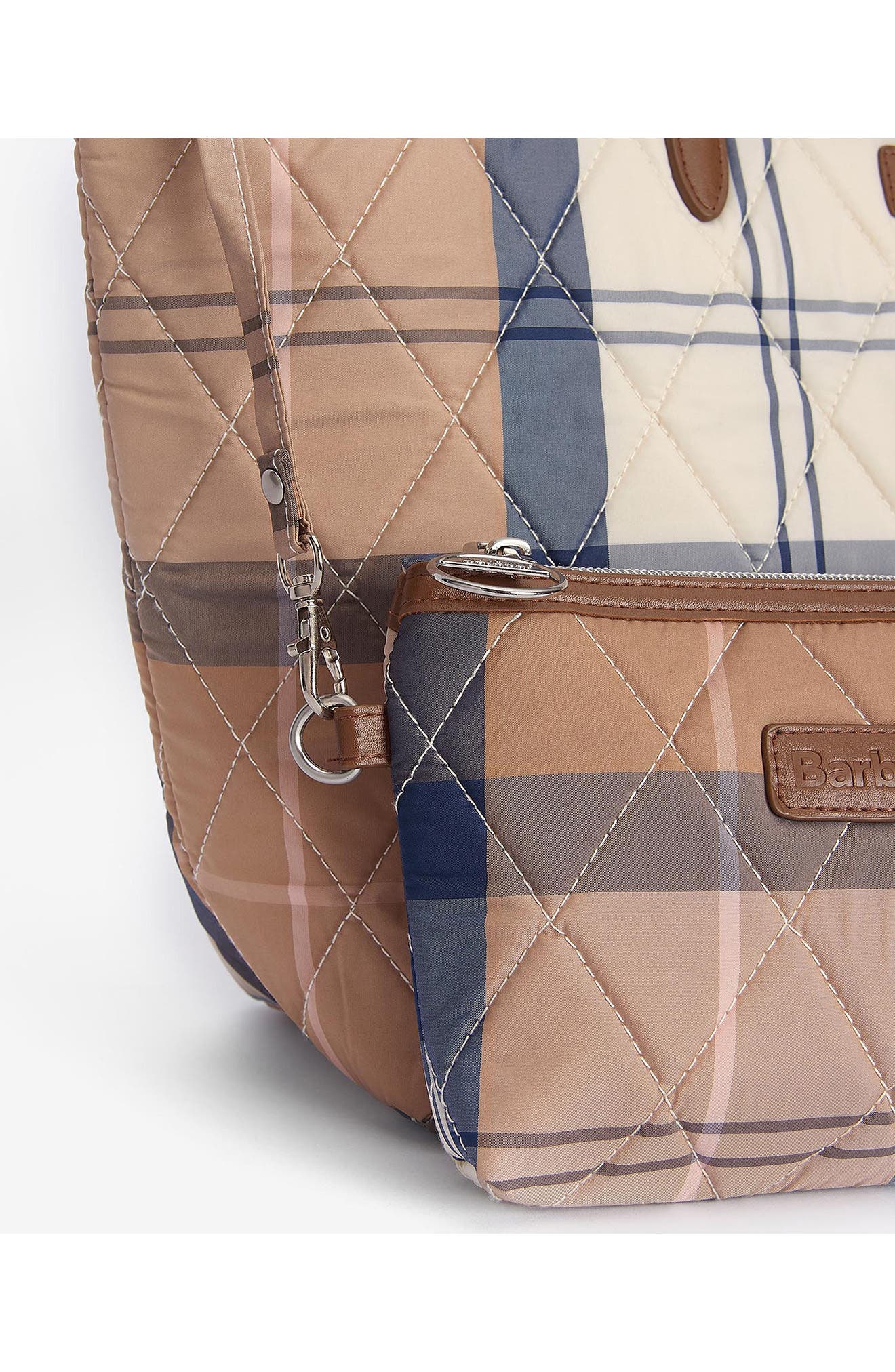 Barbour Wetherman Quilted Tartan Tote, Alternate, color, 