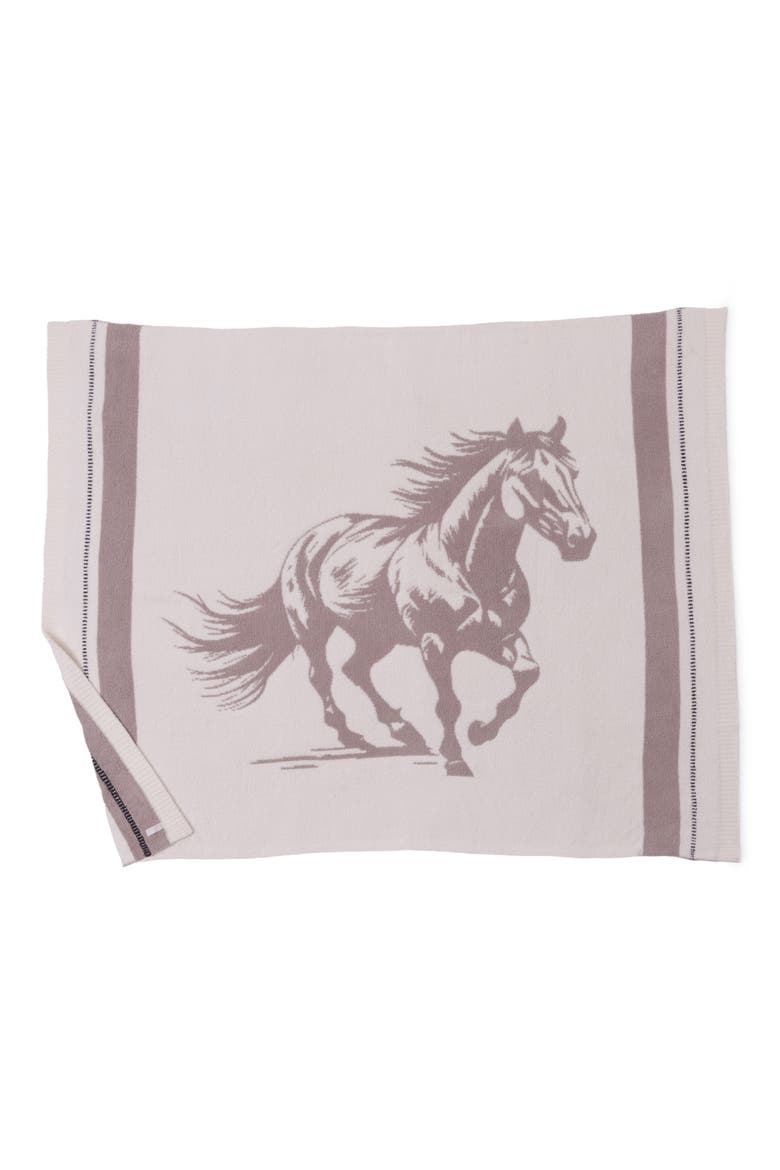 CozyChic® Stallion Jacquard Throw Blanket, Alternate, color, CREAM MULTI