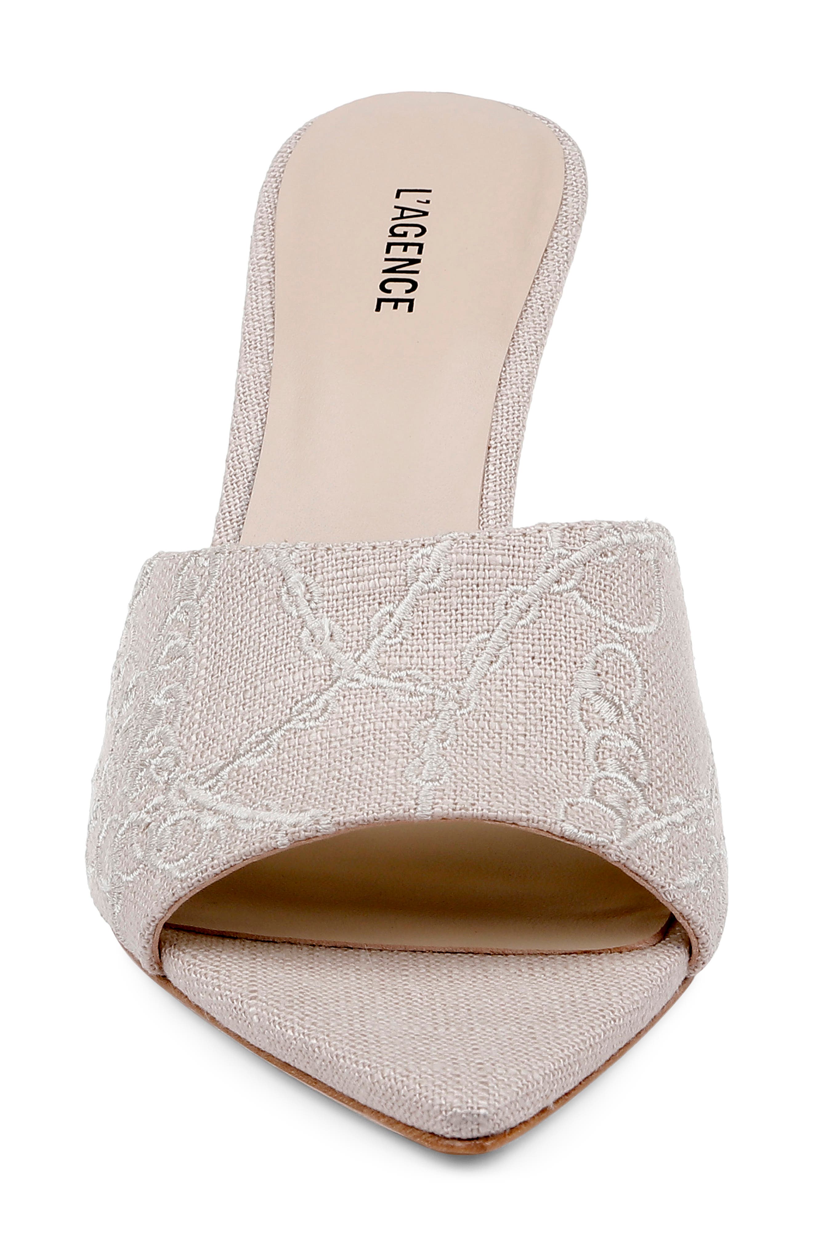 L
AGENCE Lolita VII Slide Sandal, Alternate, color, Natural Fabric