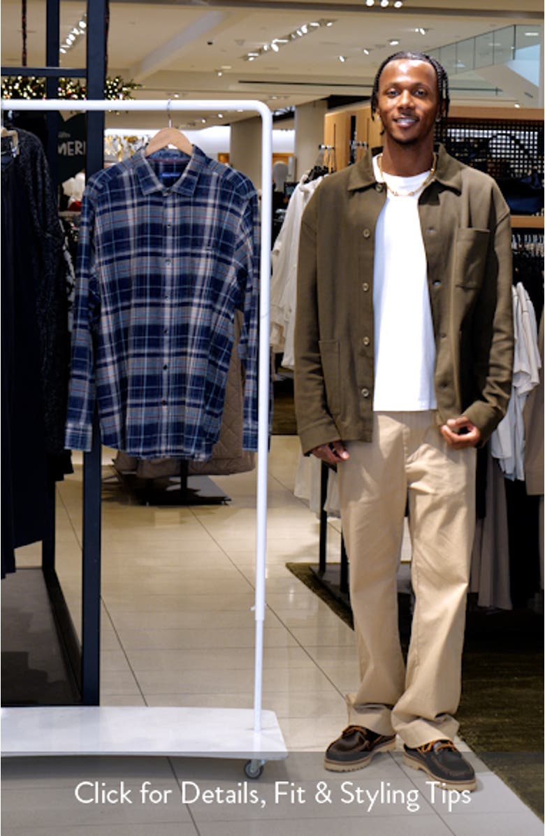 Baranco Plaid Cotton Button-Up Shirt, sales video thumbnail