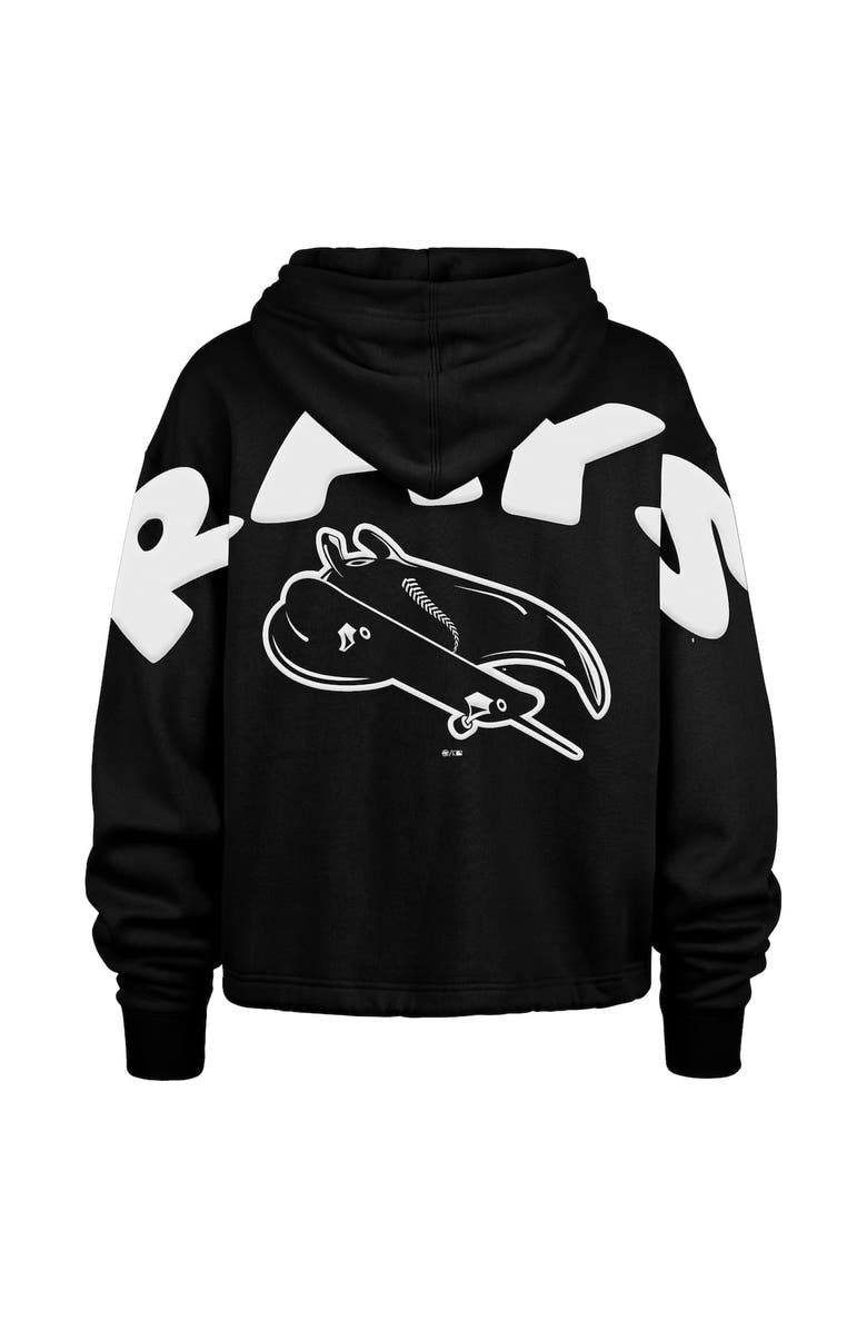 '47 Women's '47  Black Tampa Bay Rays City Connect Venice Cropped Pullover Hoodie, Alternate, color, Black