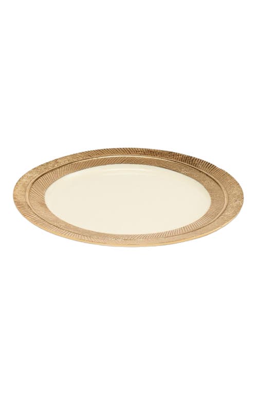 Lunares Feather Plates Gold/oyster In Gold