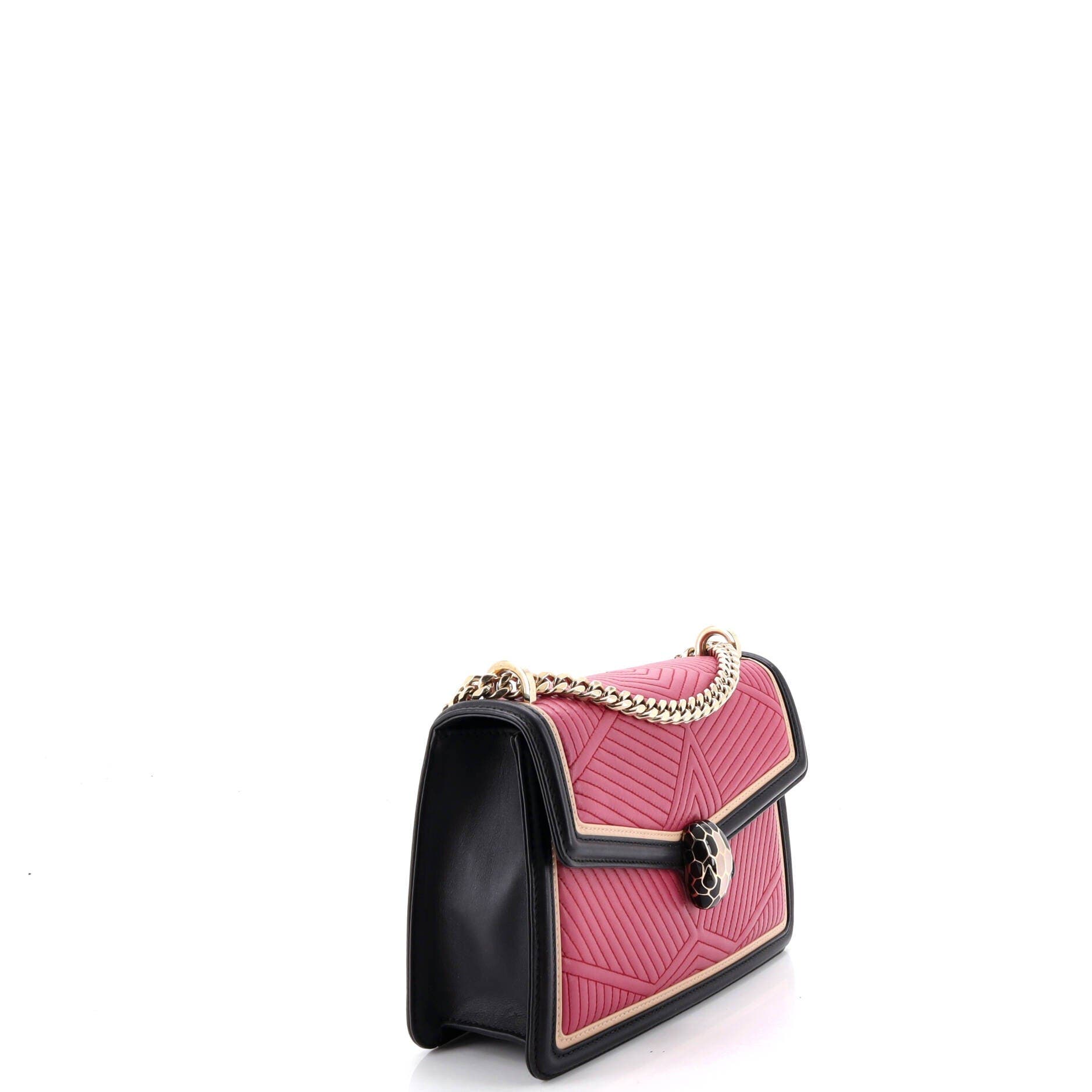 Serpenti Forever Shoulder Bag Quilted Leather Small, Alternate, color, Pink