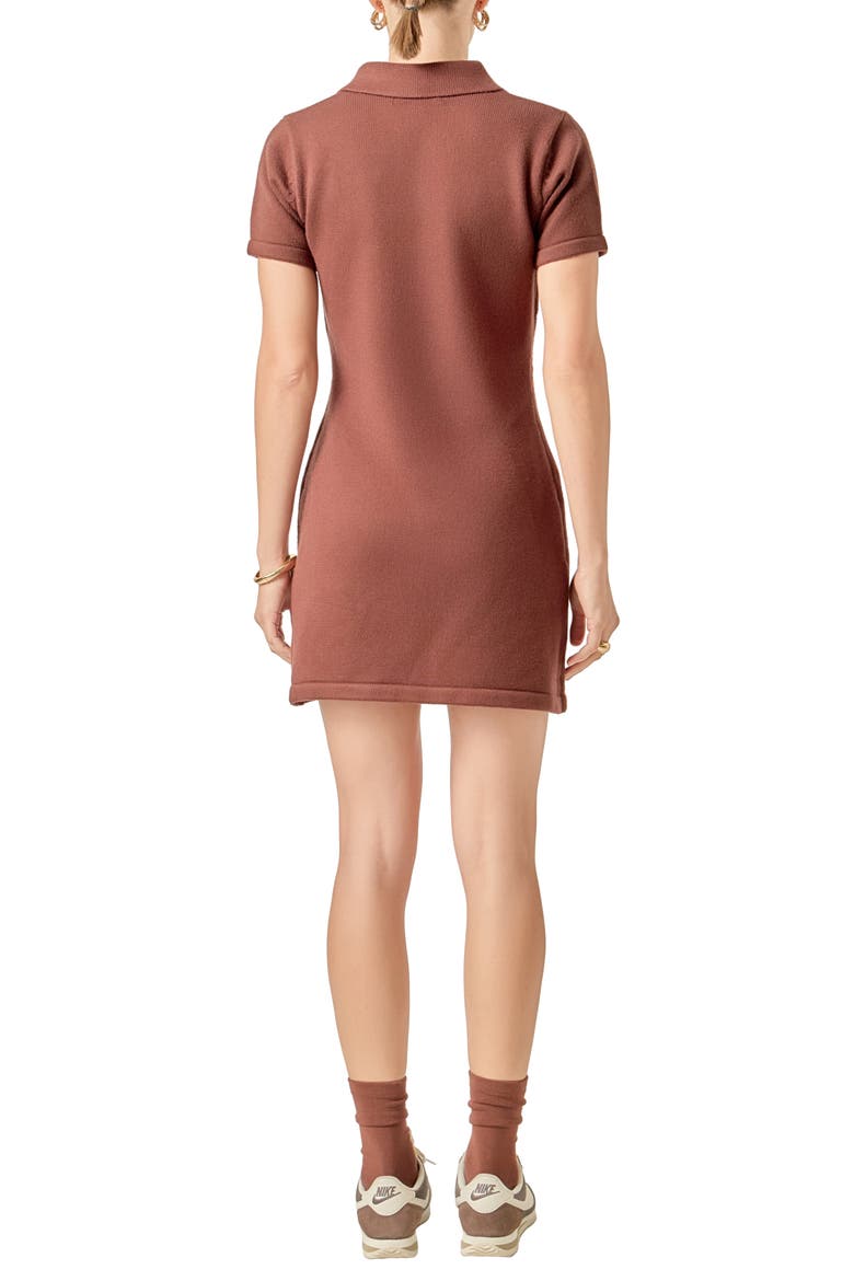 Argyle Knit Polo Dress, Alternate, color, BROWN MULTI
