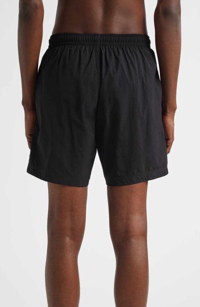 McQueen Embroidered Logo Swim Trunks, Alternate, color, Black