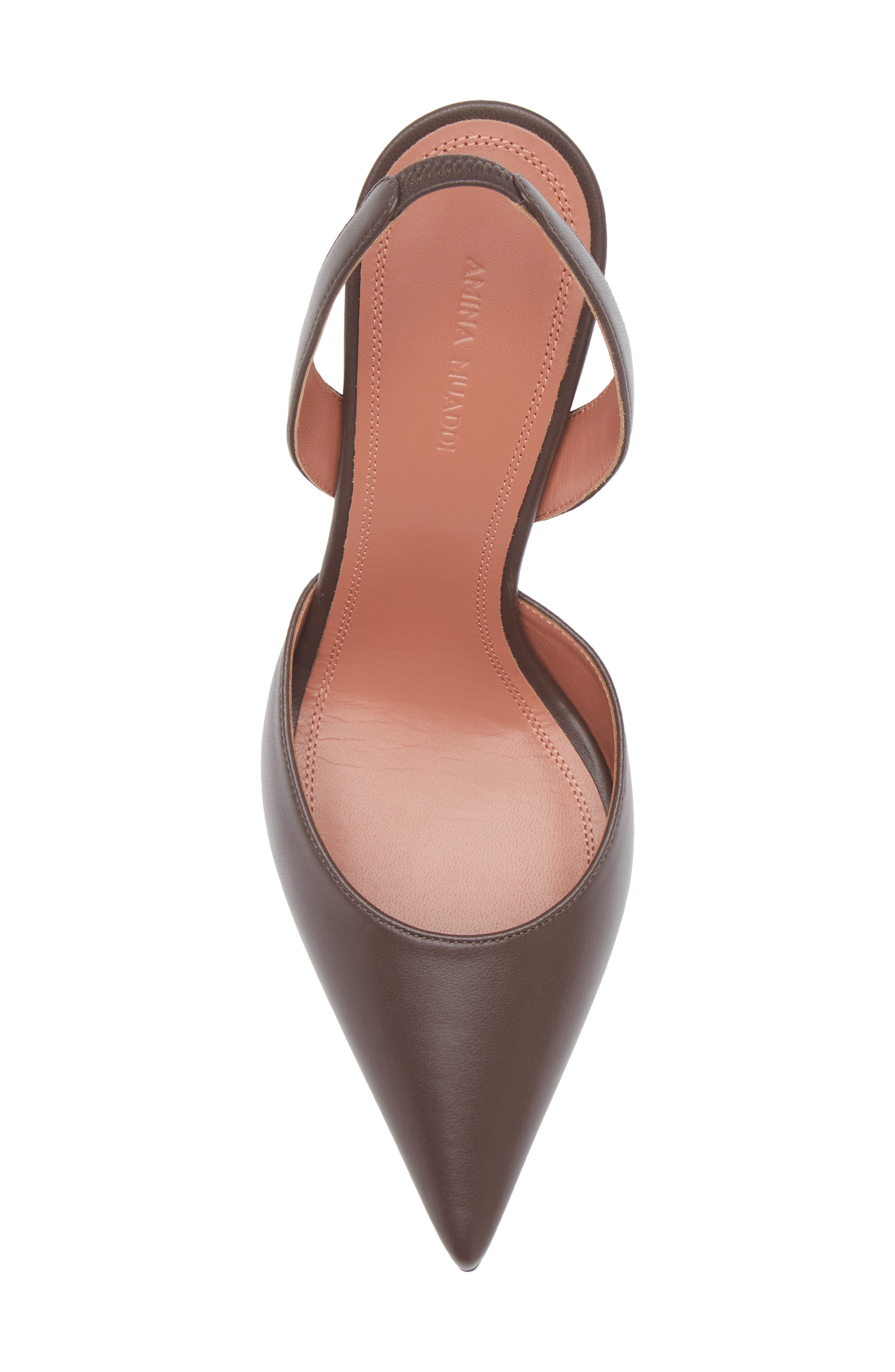 Amina Muaddi Holli Slingback Pump, Alternate, color, Coffee Nappa