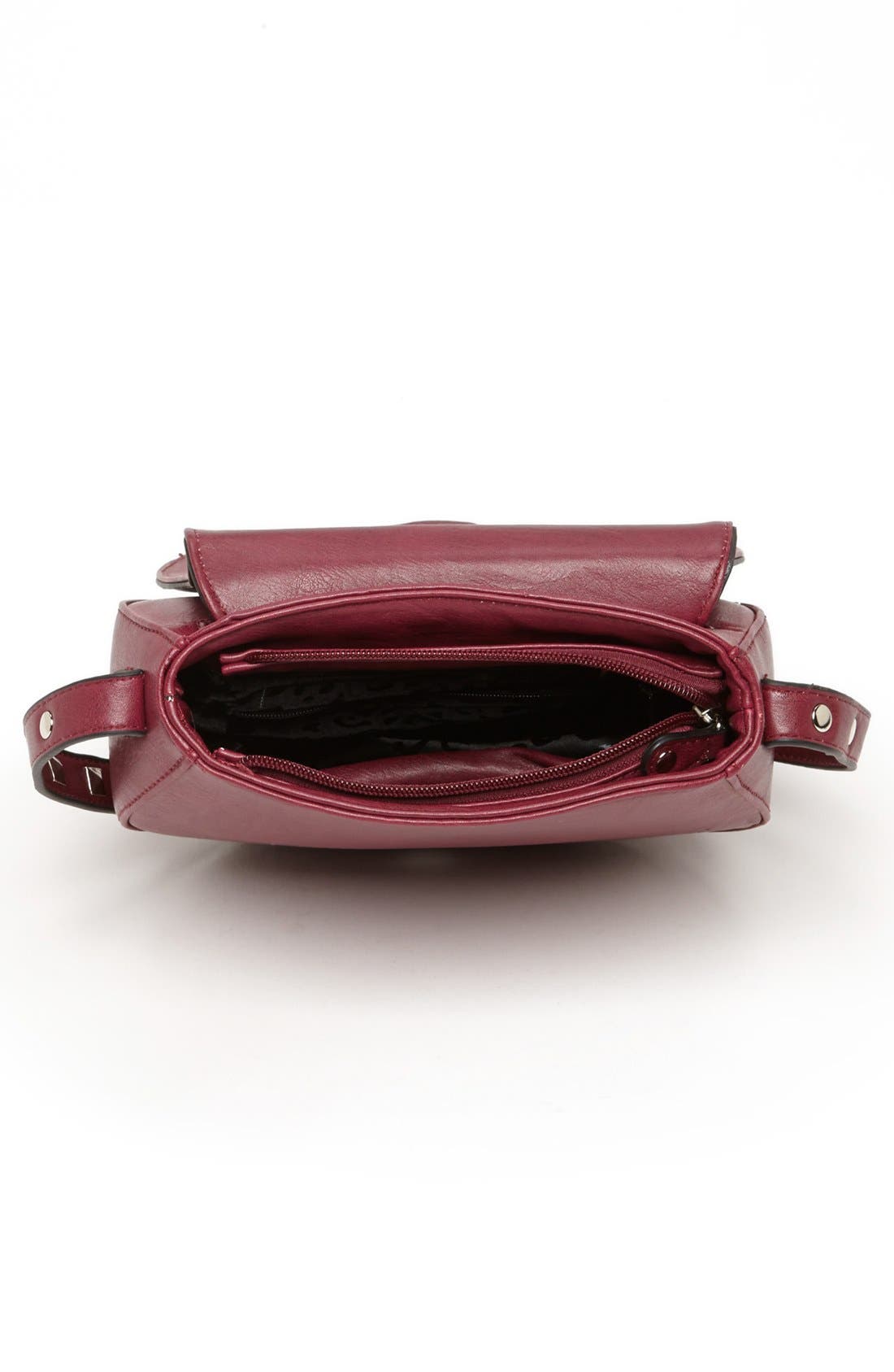 Faux Leather Crossbody Bag, Alternate, color, BERRY