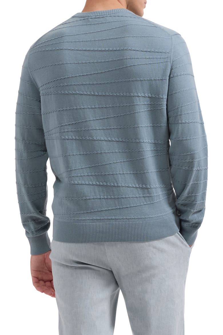 Textured Cotton & Silk Crewneck Sweater, Alternate, color, SHARK