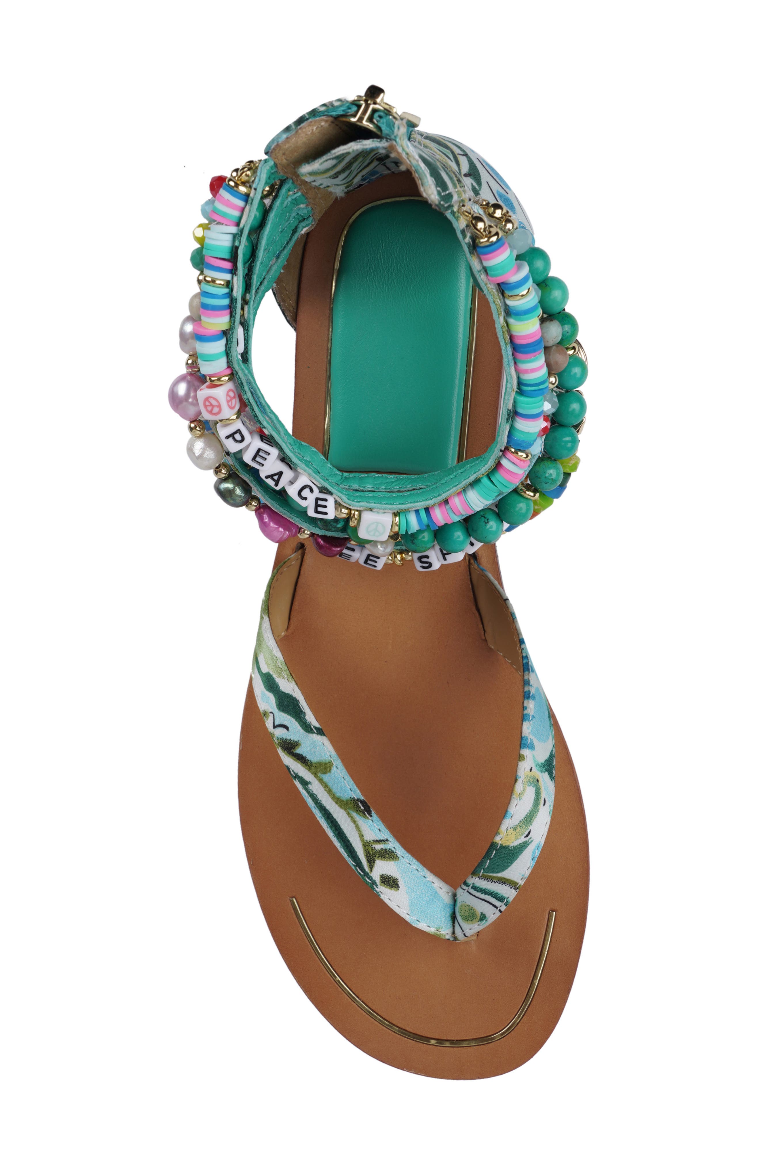 Fabella Ankle Strap Sandal, Alternate, color, TURQUOISE MULTI FABRIC