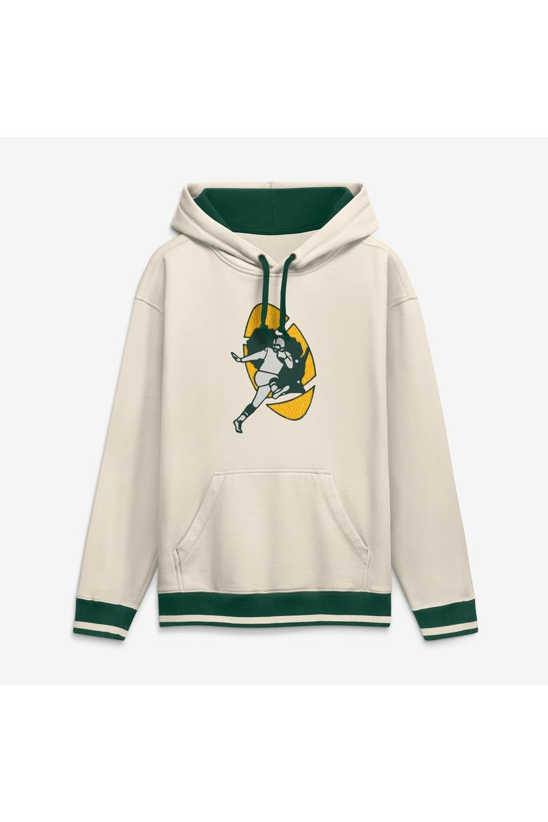 Men's Fanatics Cream Green Bay Packers Chenille Heavyweight Fleece Hoodie, Main, color, Cream