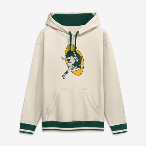 Men's Fanatics Cream Green Bay Packers Chenille Heavyweight Fleece Hoodie
