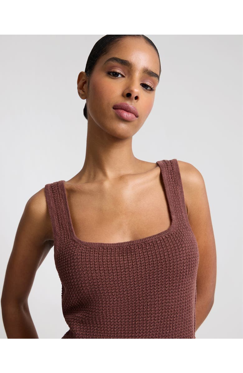 Onia Knit Square Neck Tank, Alternate, color, Brown