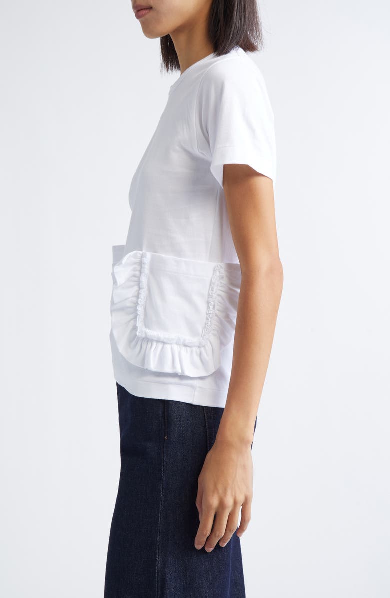 Comme des Garçons Girl Ruffle Pocket Jersey T-Shirt, Alternate, color, White