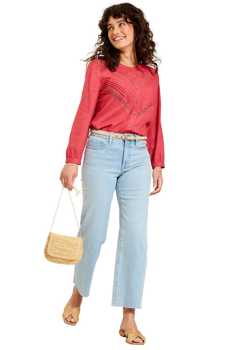 Palm Shores Linen Blend Shirt, Alternate, color, WILD GERANIUM