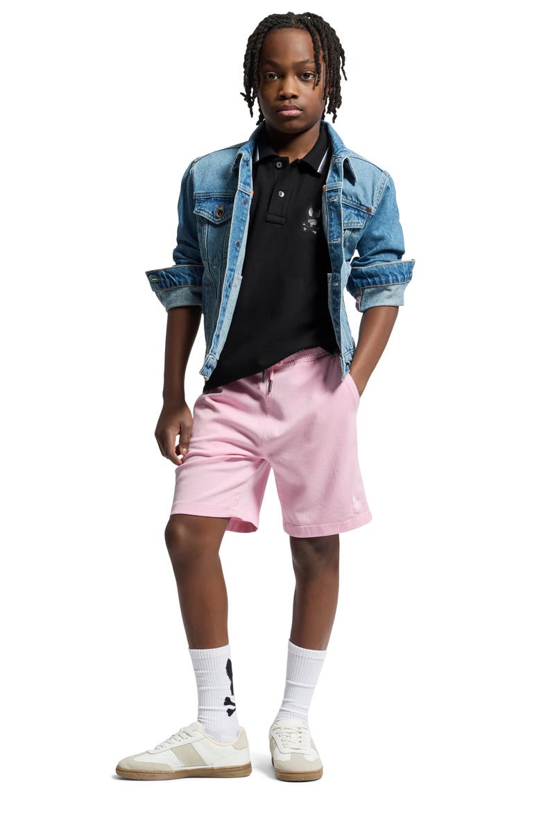 Psycho Bunny Kids' Baxter Tipped Pima Cotton Piqué Polo, Alternate, color, 001 Black