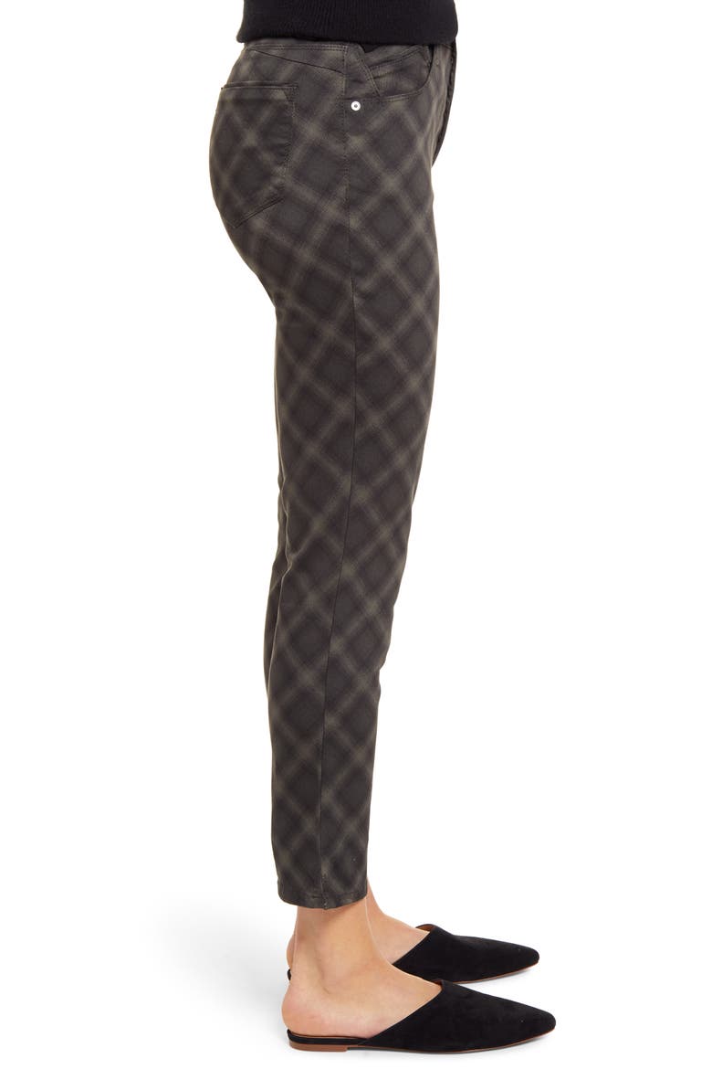 Ab-Solution Plaid High Waist Ankle Skinny Pants (Nordstrom Exclusive), Alternate, color, MIDNIGHT OLIVE