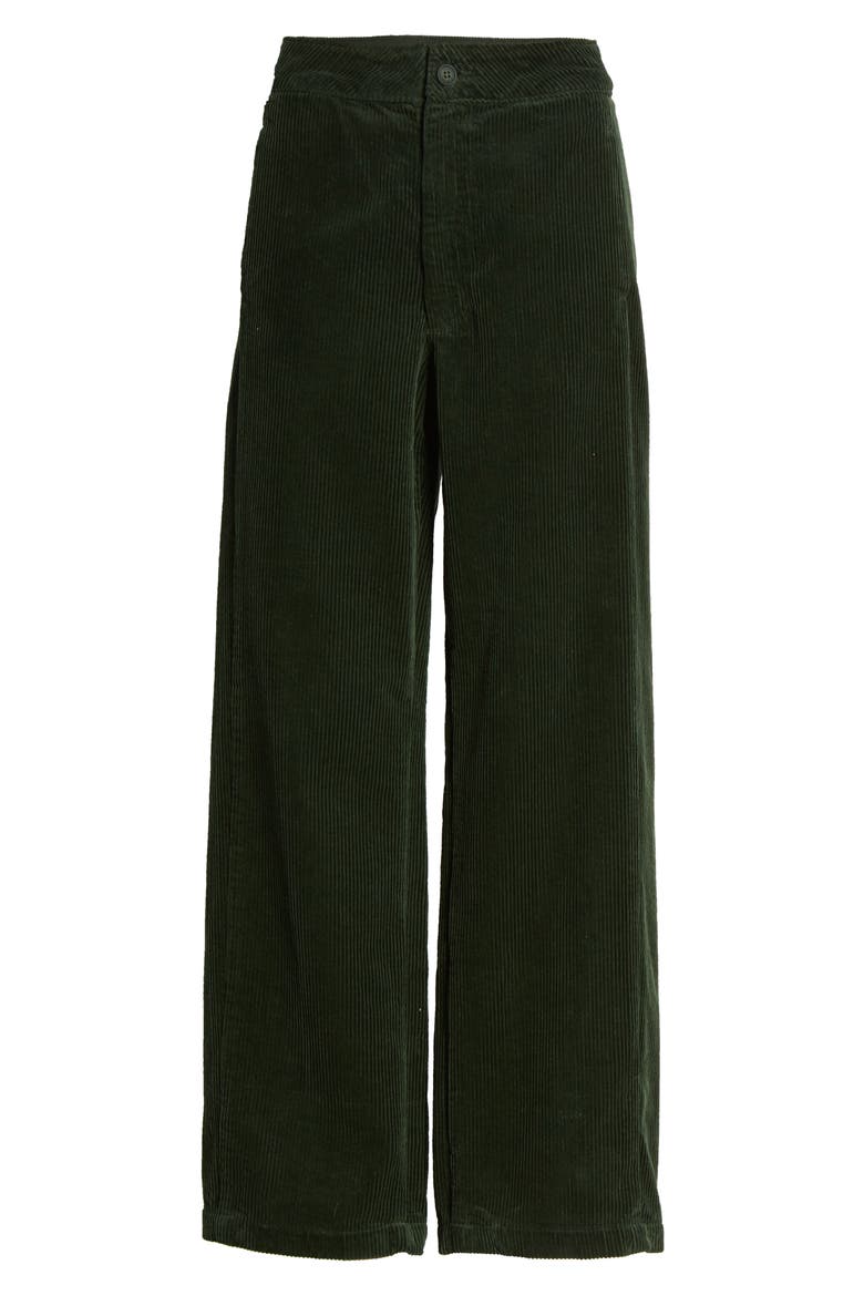 The Tomas High Waist Wide Leg Corduroy Trousers, Alternate, color, PINE NEEDLE