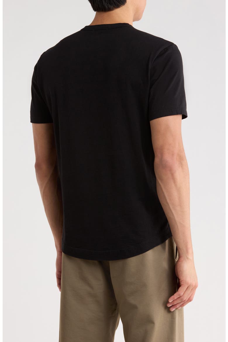 Pima Cotton Curved Hem T-Shirt, Alternate, color, BLACK